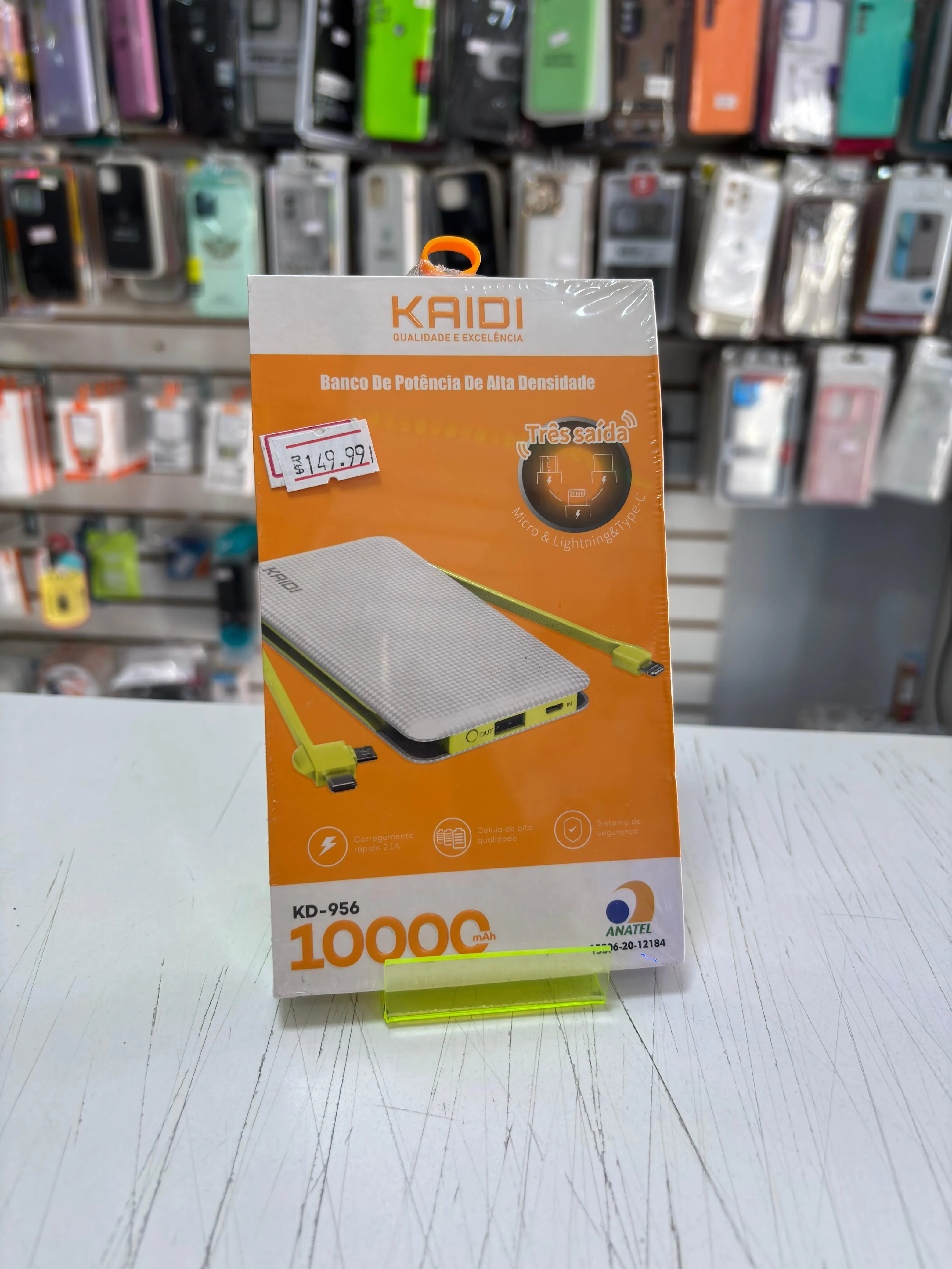 Carregador portátil kaidi 10000mAH
