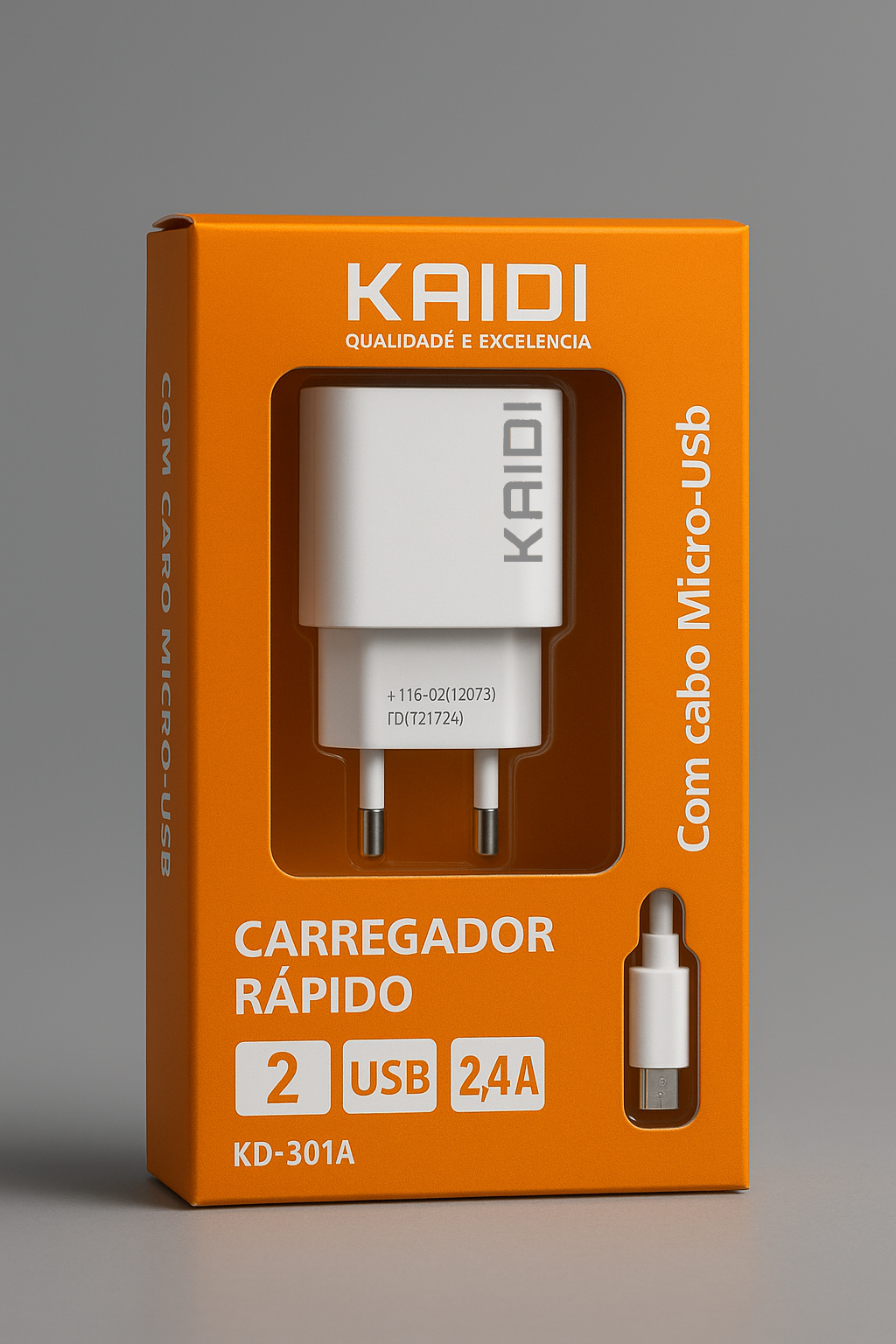 Carregador completo kaidi micro-USB